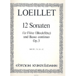 12 Sonaten op.3 Band 4 (Nr.10-12) : - Jean Baptiste (John of London) Loeillet
