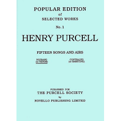 15 Songs and Airs : for soprano or tenor - Henry Purcell