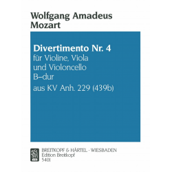 Divertimento Nr.4 KV Anh.229 (439b) : - Wolfgang Amadeus Mozart