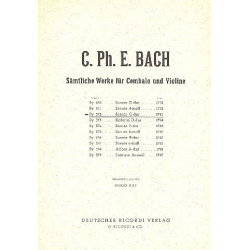 Sonate C-Dur : für Cembalo - Carl Philipp Emanuel Bach