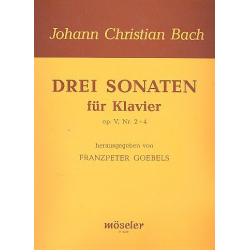 3 Sonaten op.5,2-4 : für Klavier - Johann Christian Bach