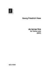 De terrae fine für Violine solo - Georg Friedrich Haas