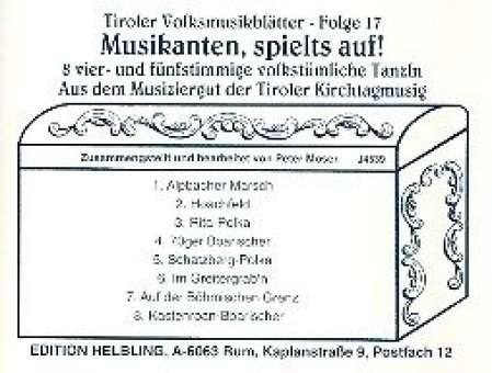 Tiroler Volksmusikblätter Band 17 :