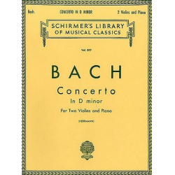 Concerto in D minor for 2 violins and orchestra (piano reduction). - Johann Sebastian Bach