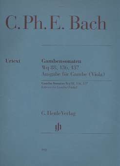 3 Sonaten : für Viola da gamba (Viola)