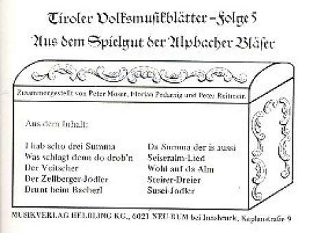 Tiroler Volksmusikblätter Band 5
