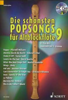 Die schönsten Popsongs für Altblockflöte Band 9 (+CD)