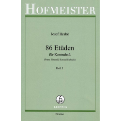 86 Etüden Band 1 (Nr.1-44) : für Kontrabaß - Josef Hrabe