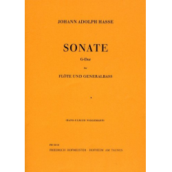 Sonate G-Dur : für Flöte und Klavier - Johann Adolf Hasse
