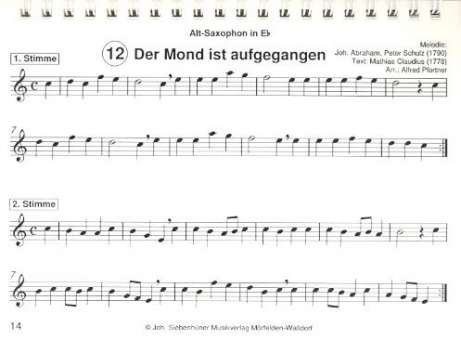 12 Martinslieder - Stimme 1 + 2 in Eb - Alt-Saxophon