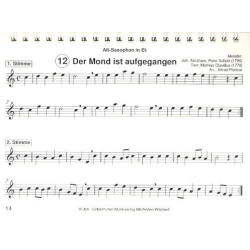 12 Martinslieder - Stimme 1 + 2 in Eb - Alt-Saxophon - Alfred Pfortner