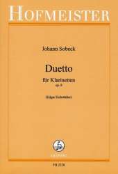 Duetto op.8 für 2 Klarinetten - Johann (Jan) Sobeck