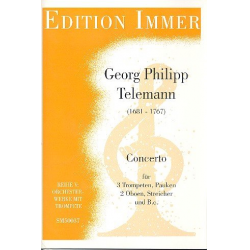 Concerto : für 3 Trompeten, Pauken, - Georg Philipp Telemann