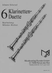 Sechs Klarinettenduette - Johann Scherzel / Arr. Miloslav Richter