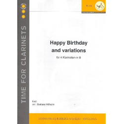 Happy Birthday  and Variations : für 4 Klarinetten