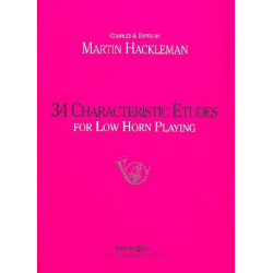 34 characteristic Etudes for low horn playing (bass clef) - Hackleman