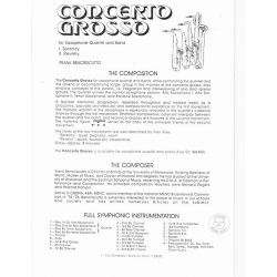 Concerto Grosso  (Sax Quartet) - Frank Bencriscutto