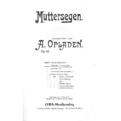 Muttersegen op.18 : für Männerchor - A. Opladen