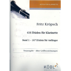 167 Etüden für Anfänger für Klarinette - Fritz Kröpsch / Arr. Robert Erdt