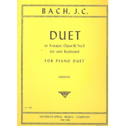 Duet A major op.18,5 for keyboard : - Johann Christian Bach