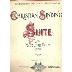 Suite op.123 für Violine solo - Christian Sinding