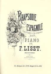 Rhapsodie espagnole für Klavier und Orchester für 2 Klaviere - Partitur - Franz Liszt