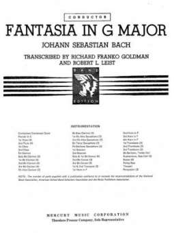 Fantasia in G Major BWV 572