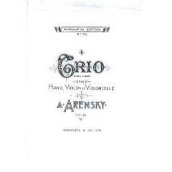 Anton Arensky- Piano Trio No.1 In D Minor Op.32 (Score/Parts) - Anton Stepanowitsch Arensky