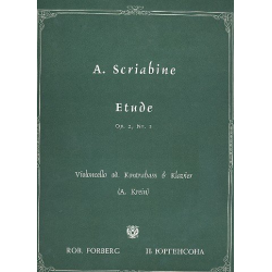 Etüde cis-moll op.2,1 für Violoncello (Kontrabaß) und Klavier - Alexander Skrjabin / Scriabin / Arr. Alexander Krein