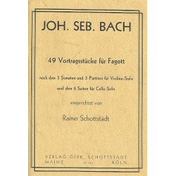 49 Vortragsstücke nach den 3 Sonaten und - Johann Sebastian Bach / Arr. Rainer Schottstädt