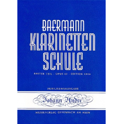 Klarinettenschule Band 1 Erster Teil op.63 - Carl Baermann