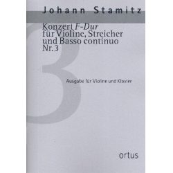 Konzert F-Dur Nr.3 für Violine, Streicher und Bc - Johann Stamitz