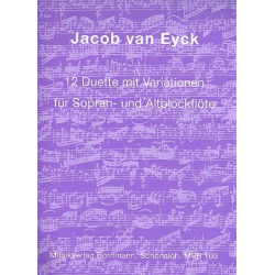 12 Duette mit Variationen für 2 Blockflöten - Jacob van Eyck
