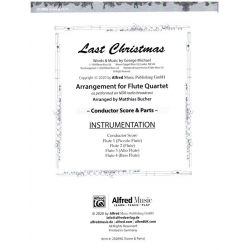 Last Christmas for Flute Quartet - George Michael & Andrew Ridgeley (WHAM!) / Arr. Matthias Bucher