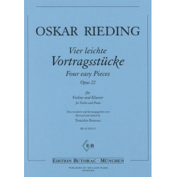4 leichte Vortragsstücke op.22 für Violine - Oskar Rieding