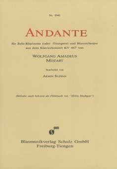 Andante f. Trompete (Klarinette) und sym. BLO (Klavier) aus dem Klavierkonzert KV 467 "Elvira Madiga