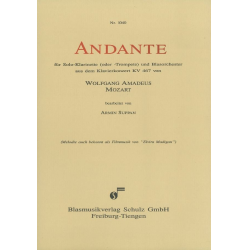 Andante f. Trompete (Klarinette) und sym. BLO (Klavier) aus dem Klavierkonzert KV 467 "Elvira Madiga - Wolfgang Amadeus Mozart / Arr. Armin Suppan