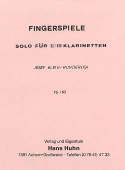 Fingerspiele (Solo f. 2-3 Klarinetten)