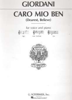 Caro mio ben  for medium voice and piano