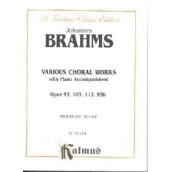 Various choral works op.92, 103, - Johannes Brahms