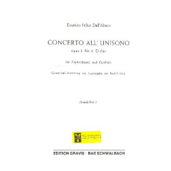 Concerto all unisono D-Dur op.2,6 - Evaristo Felice Dall'Abaco