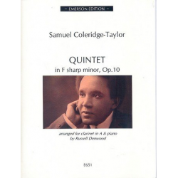 Quintet in f Sharp Minor op.10 : for - Samuel Coleridge-Taylor