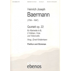 Quintett op.22 für Klarinette - Heinrich Joseph Baermann