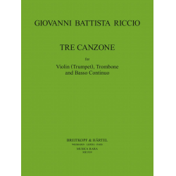 3 Canzone - Giovanni Battista Riccio / Arr. L. (Contin.) Bassett