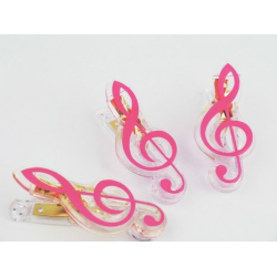 Klammer Violinschlüssel rosa 7cm