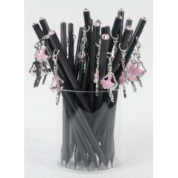 Bleistift mit Anhänger Ballerina rosa/Kristall