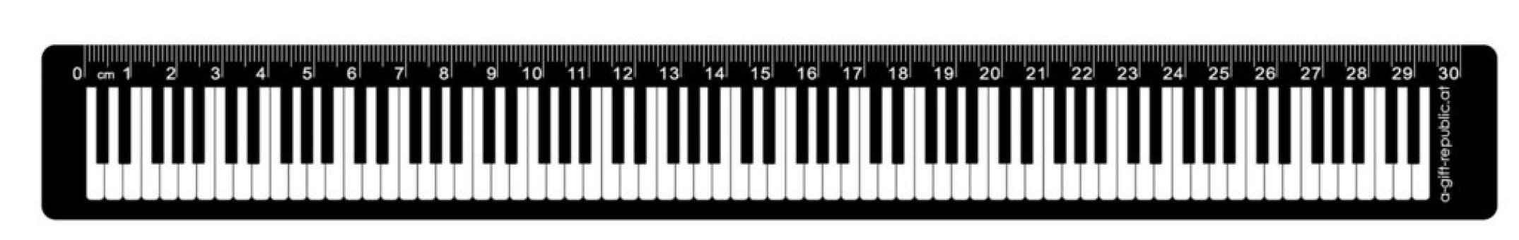 Lineal Tastatur 30 cm schwarz