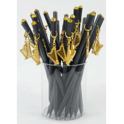 Bleistift mit Anhänger Harfe golden/Kristall