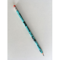 Bleistift Instrumente und roter Radiergummi (blau)