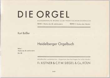 Heidelberger Orgelbuch - Kurt Boßler